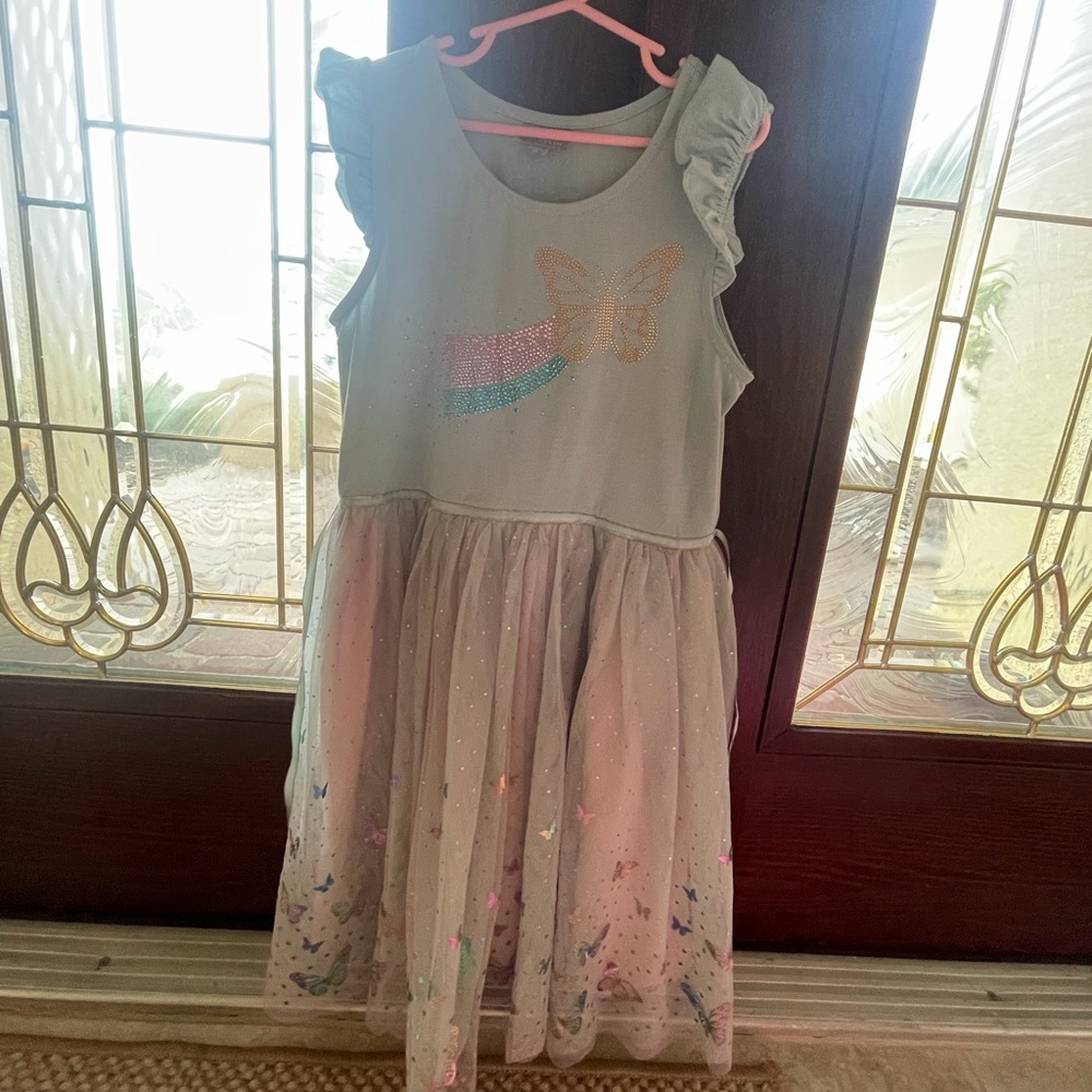 Girls' Butterfly Glitter Dress